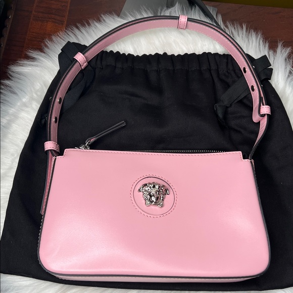 NOT AVAILABLE Versace La Medusa Light Pink Shoulder Bag Calf Leather NWOT w/COA - Picture 3 of 17